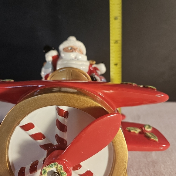 Fitz and Floyd Christmas Santa In Plane Figurine Music Box Holiday Musicals - Picture 14 of 16